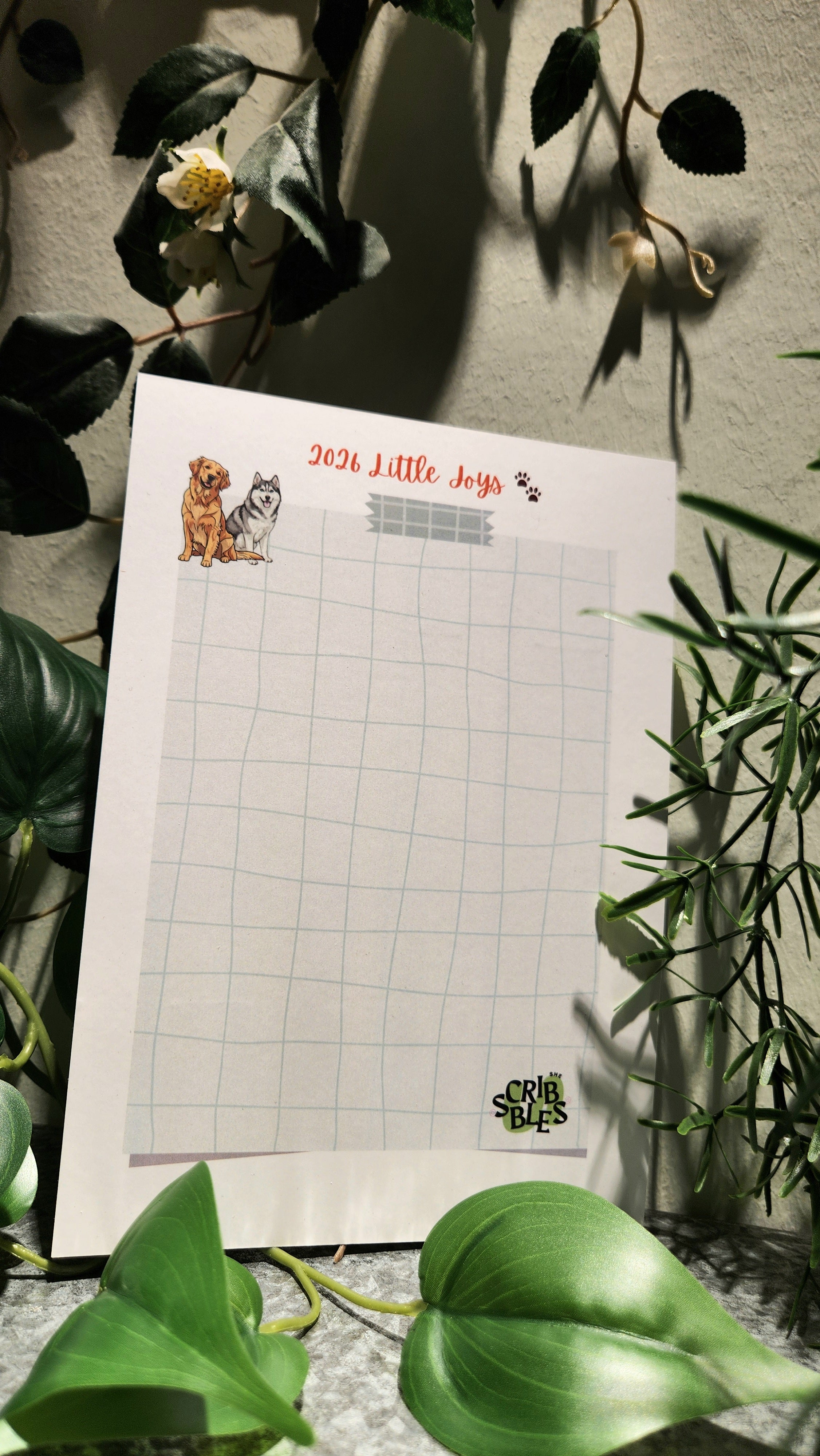 🐾 Soft Hearts – Wagging Tails    2026 Desk Calendar